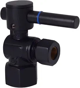 Westbrass R103BL-62 1/4-Turn Lever Handle Angle Stop Shut Off Valve, 1/2" IPS x 3/8" OD, Matte Black, 1 Count (Pack of 1)