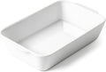 HOMBENE 1.2 QT White Casserole Dish, Lasagna Pan for Oven, Bakeware for Baking, Small Ceramic Baking Dish, Kitchen Decor, Microwave Oven Safe, Dinner Party (5.9" x 10.2")