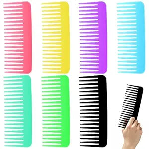 Vesici 100 Pcs Wide Tooth Comb Bulk 6.1" Large Tooth Hair Brush Set