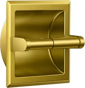 FORIOUS Recessed Toilet Paper Holder for Mega Rolls, Brushed Gold