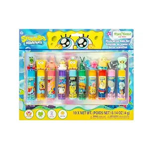 SpongeBob Lip Balm Set, 10-Piece with Removable 3D Toppers