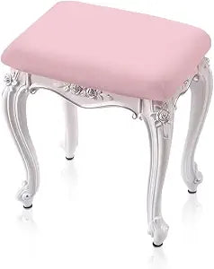 Pink 2pcs Rectangle Stool Covers Stretch with Elastic Bar Stool Chair Covers Rectangle Vanity Chair Covers Slipcover Washable Stretch Barstool Covers with Elastic Bands