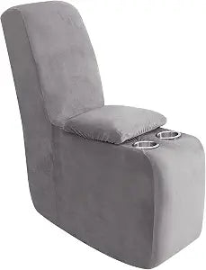 ULTICOR 7-Piece L Shape Sectional Recliner Sofa Covers, Velvet Stretch Reclining Couch Covers for Reclining L Shape Sofa, Thick, Soft, Washable (Light Grey, 1 Console Cover)