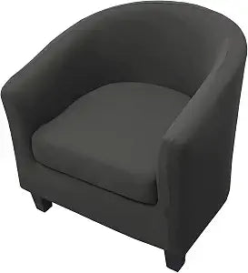 WOMACO 2 Pieces Club Chair Slipcover Printed Stretch Armchair Tub Round Barrel Swivel Chair Covers withc Cushion Cover Elastic Bottom Sofa Furniture Protector for Tullsta (1, Gray)