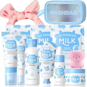 Milk Skin Care Set for Kids & Teens, 12 IN 1 Moisturizing & Gentle Milk Skin Care for Kids Girl Ages 8-12, Milk Skincare for Girls 10-12, Facial Care Gift Set for Kids & Girls, Birthday Gifts, 12PCS