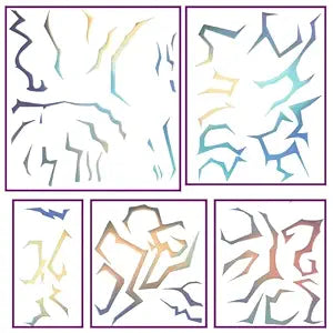 Iridescent Lightning Patterns Temporary Tattoos - Body Tattoo Set for Halloween, Cosplay, Festivals, Dance Parties, and Raves