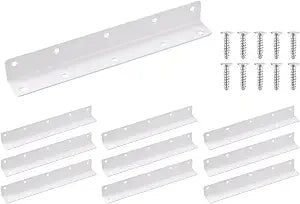 uxcell 20PCS Corner Brace, 7.87x0.98x0.98 Inch Stainless Steel, White