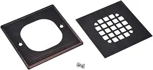 Oatey 42338 4.25 x 4.25 in. Oil Rubbed Bronze Square Snap-Tite Shower Strainer