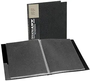 Itoya Original Art ProFolio 9x12 Black Art Portfolio Binder with Plastic Sleeves and 48 Pages - Portfolio Folder for Artwork with Clear Sheet Protectors - Presentation Book for Art Display and Storage