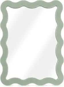 Leinuosen 1 Pcs Magnetic Locker Mirror 5"x7" Real Glass,Sage Green