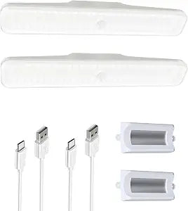 EZVALO 2 Pack Wireless Makeup Light, Rechargeable Vanity Lights for Mirror with 3 Color Modes, Stepless Dimming, Touch Control & Adjustable Angle, Cordless Bathroom Mirror Light, Gift for Women