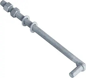 4 Pack 5/8" J-Bolt Gate Hinges, Threaded Post Hinge Pin, 5/8" x 11-1/4"