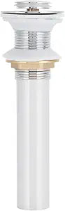 Drain Stopper Basin Drain Chrome Finish Non Overflow Popup Drain Strainer Sink Bounce Faucet Compatible Wash Basin Drain Plug for Bathroom