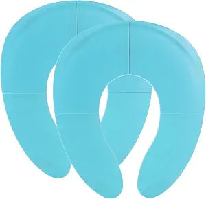 Funbliss 2 Pack Portable Potty Seat for Toddler Travel, Travel Potty Seat for Toddler with Built-in Suction Cups,Hygienic Storage Bag Included, Safe Fold-lock Design,Blue