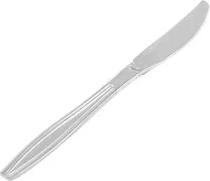 Restaurantware-Moderna 7.3 Inch Disposable Knives, 250 Recyclable Plastic Knives - Crack-Resistant, For All Types Of Meals, Clear Plastic Cutlery