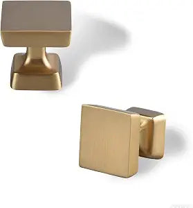 10 Pack Square Champagne Bronze Cabinet Knobs, Zinc Aolly Pulls