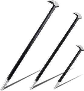3PCS Rolling Head Pry Bar Set Heavy Duty Indexing Pry Bar Set