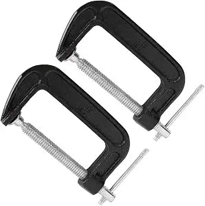 4 Inch C-Clamp Set, Heavy Duty Steel C Clamp Industrial Strength C Clamps for Woodworking, Welding, and Building(2PCs)