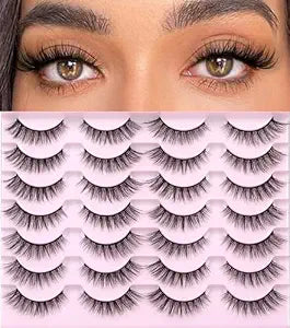 Kiromiro Lashes Wispy False Eyelashes Natural Look Faux Mink Lashes 14mm Cat Eye Pestaï¿½ï¿½ï¿½ï¿½ï¿½ï¿½as Postizas Naturales Fake Lashes Strip Eyelashe
