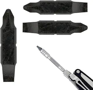 [3 Pack] Replacement Two-Sided Screwdriver Bit For Leatherman Multi-Tool - #1-#2 Phillips Head + 3/16 Flat Head - Add Or Replace Your Multitool Screwdriver - Exact Fit For Most Leatherman Multi Tools