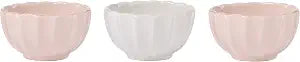 Lenox Serving Bowls Set, French Perle Scallop Mini Bowls, Set Of 3, Stoneware Material, Home, Dish Sets, Dinner Dishes, Kitchen And Dining, Dish Sets, Ramen Bowl, Salad Bowl (Pink, 3 Pieces)