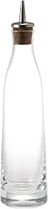 Creative Co-Op 8-Ounce Glass Cruet with Stainless Steel and Cork Spout, Clear