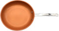 Toutrop Nonstick Copper Frying Pan, Chef Skillet with Ceramic Coating, Oven Dishwasher Safe, Induction Skillet for All Stoves, PFOA Free,Brass,8 inch