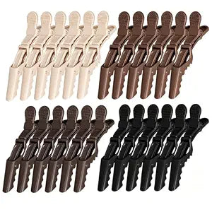 HH&LL 4.5 Inch Double-Hinged Alligator Hair Clips, Non-Slip, 24 Pack