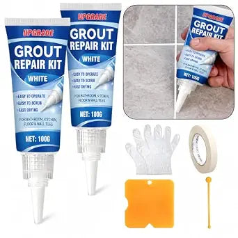 Tile Grout Repair Kit, 2 Pack Fast Drying Grout Sealer Tube