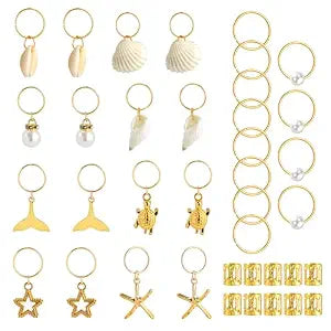 40PCS Seashell Gold Hair Jewelry for Braids Dreadlocks