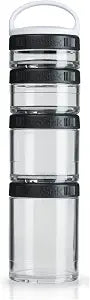 BlenderBottle GoStak Tritan Twist n' Lock Storage Jars 4 Jar Black