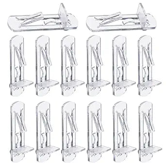 Plastic Locking Shelf Pins, 20 Pcs, 5mm, 3/4", Clear