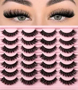APCYUST Lashes False Eyelashes Volume Cat Eye Lash Strips Wispy Fake Strip Eyelash Pack Fluffy Thick Full Cateye Lashes Demi Wispies Short Natural Mink Eyelashes Pestaï¿½ï¿½ï¿½ï¿½ï¿½ï¿½as Postizas 