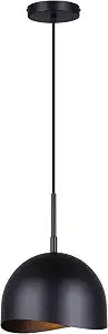 Canarm Henlee 9-Inch 1-Light Pendant Light, Matte Black with Adjustable Height, Modern Minimalist Lighting for Kitchen, Dining Room or Entryway