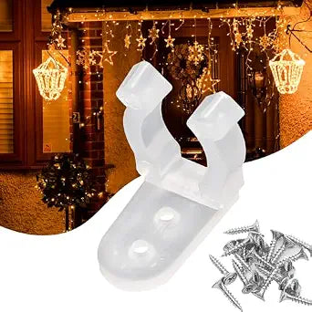 mxuteuk 100pcs 3/8 Inch LED Rope Light Clips Holder with 200 PCS Screws for Hanging Christmas Outdoor Wedding Patio Wall Mount G012-9-11