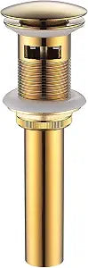 Bathroom Sink Drain Stopper with Overflow Gold Luxury Brass Pop Up Drain Stopper with Overflow Push Bottom Pop Up Drain Lavatory Drain Assembly