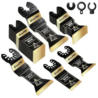 GrenPRO 22Pcs Titanium Oscillating Tool Blades for Metal & Wood