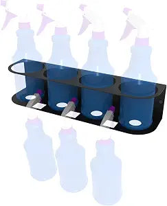 4 Spray Bottles Holder, Steel Wall Mount Storage Organizer
