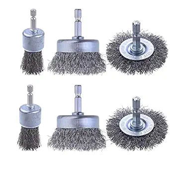 Rocaris 6 Pack Carbon Steel Wire Wheel Brush, Wire Brush for Drill