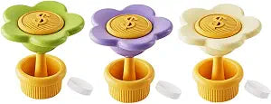 ARFUKA Flower-Shaped Toilet Button Pusher Self-Adhesive Bathroom Press Tool with Aromatherapy Tablets Long Nail Protection for Toilet Tank Pack of 3