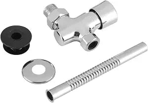 Urinal Flush Valve, Manual Push Button, 1/2 In Wall Mount