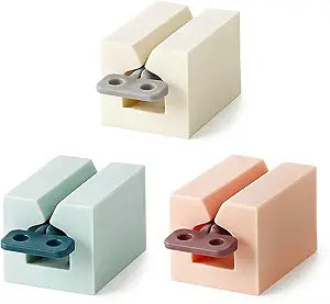 Y-Kelin 3 Pack Toothpaste Squeezer, Rolling Tube Key with Frosted Handle & Wall-Mountable Holder, Save Toothpaste & Creams (Pink + White + Light Blue)