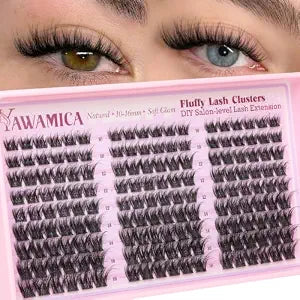 Yawamica Fluffy Wispy Lash Clusters 10-16mm Soft Glam Eyelash Clusters