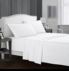 King Size 4-Piece Microfiber Bed Sheet Set ��� 100% Polyester, Deep Pocket Fitted Sheet (14���), Flat Sheet & 2 Envelope Pillowcases, Soft Wrinkle-Free Bedding, White (White, King (U.S. Standard))