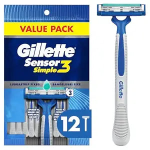 Sensor3 Simple Men���s Disposable Razors, 12 Count