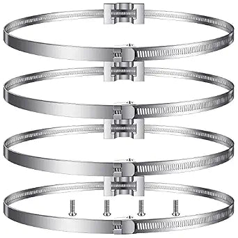 Oudain 8 Pack Sign Mounting Bracket, Adjustable 4-15" Metal Clamp Band