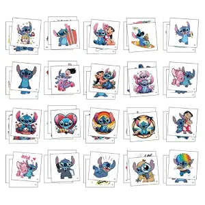 60Pcs Stitch Cartoon Temporary Tattoos, Waterproof Anime Tattoo Stickers Perfect for Fans, Birthday Parties, and Christmas