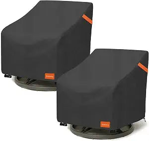 Outdoor Swivel Chair Cover 2 Pack,600D Heavy Duty 100% Waterproof Outdoor Chair Covers,Patio Furniture Covers for Swivel Patio Chairs,37.5" W x 39.25" D x 36" H,Black