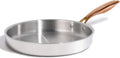 CAROTE 10" Tri-Ply Stainless Steel Frying Pan, Non-Toxic Egg Pan Omelet Pan, Oven Safe, Induction, Ceramic and Gas Cooktops Compatible, Polished Silver