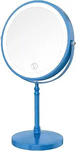 DEIOVWXS Makeup Mirror, Rechargeable Vanity Mirror with 3 Lights, 1X/10X